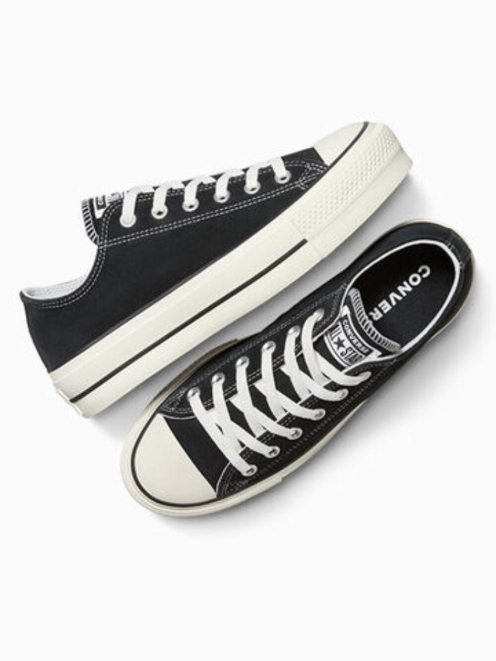 Converse Black Lift Platform Sneaker Shoes Size 10 NWT